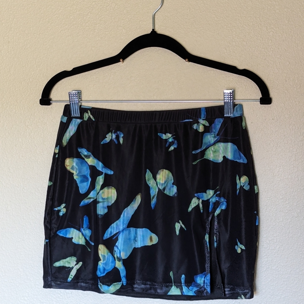 NWT Motel Butterfly Pattern Miniskirt Size M (Juniors)